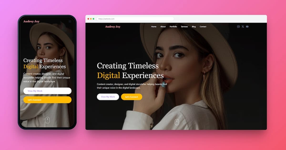 Brand cover image for Audrey Joy website.